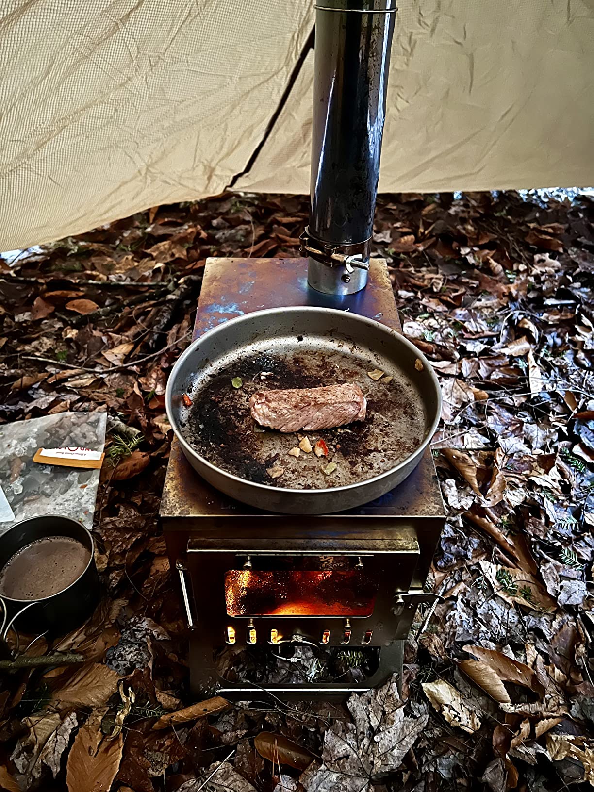 DANCHEL OUTDOOR T6 Ultralight Titanium Wood Stove for Camping Backpacking, 4.4lbs Folding Hot Tent Stove with 7.2ft Chimney Pipe, Easy Setup for 1 Person Winter Survival, Cooking customer photo 1