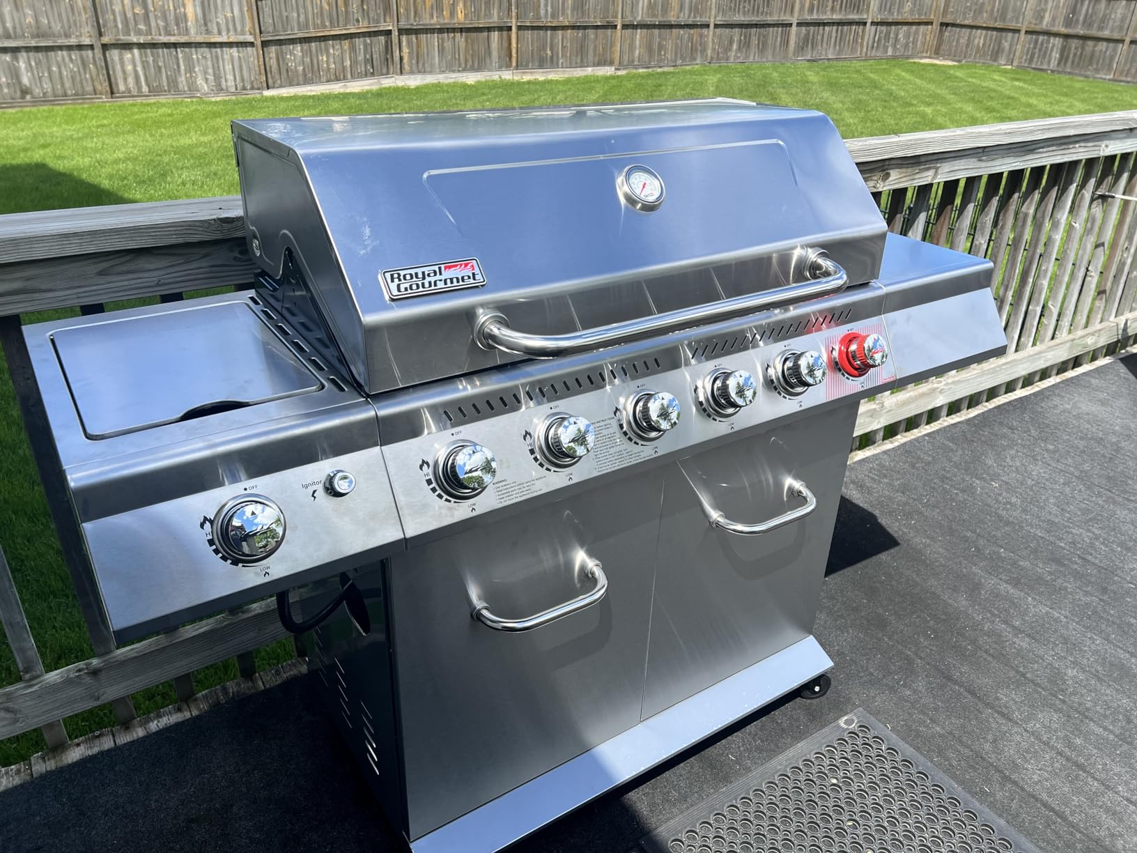 Royal Gourmet GA6402S 6-Burner Propane Gas Grill with Side Burner and Warming Rack, 74,000 BTUs, Cabinet Style Outdoor BBQ Grill customer photo 1