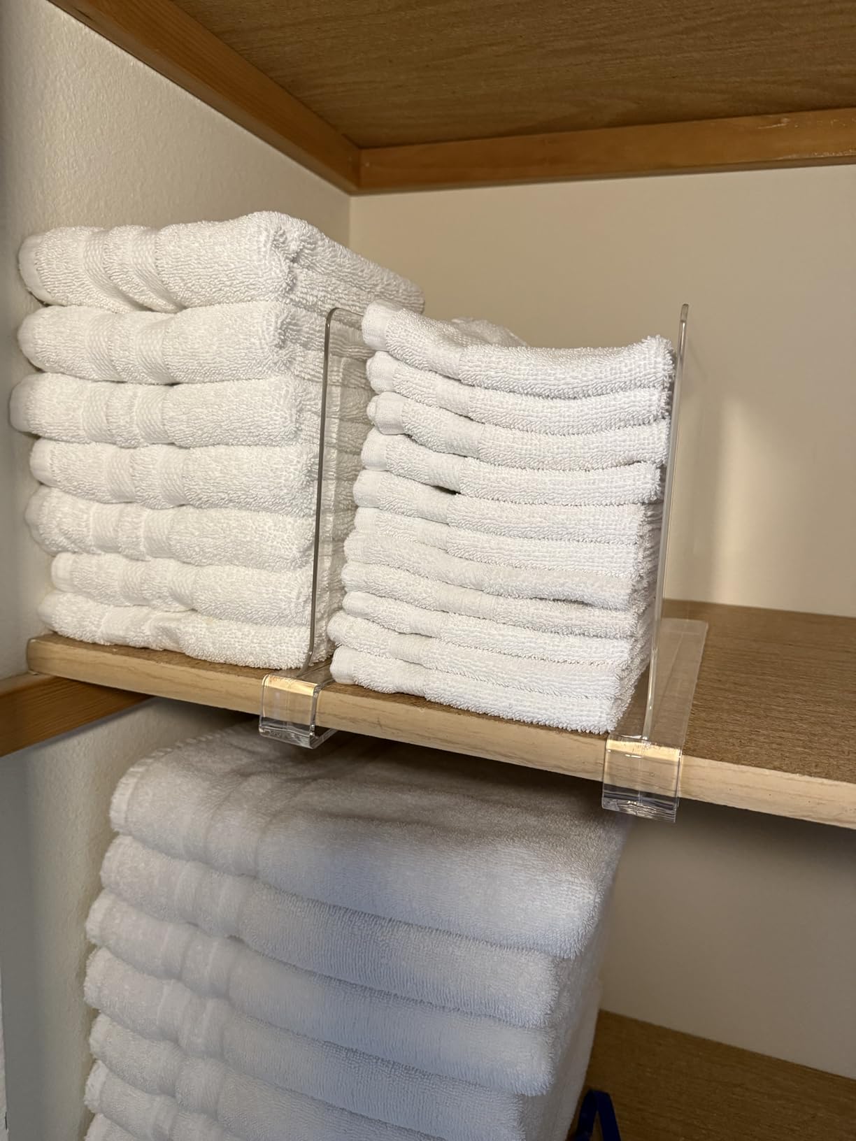 HBlife 6 Pack Closet Organizers and Storage, Clear Shelf Dividers, Vertical Purse Organizer for Closet Perfect for Sweater, Shirts, Handbags customer photo 2