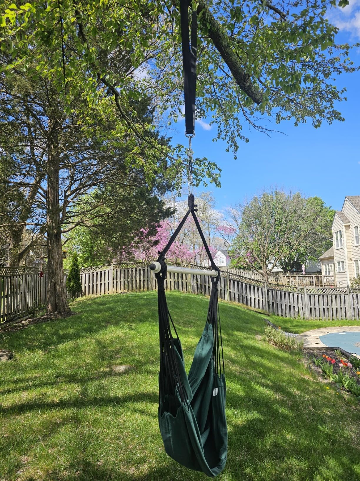 Highwild Hammock Chair Hanging Rope Swing - Max 500 Lbs - 2 Cushions Included - Steel Spreader Bar with Anti-Slip Rings - for Any Indoor or Outdoor Spaces (Grey) customer photo 2