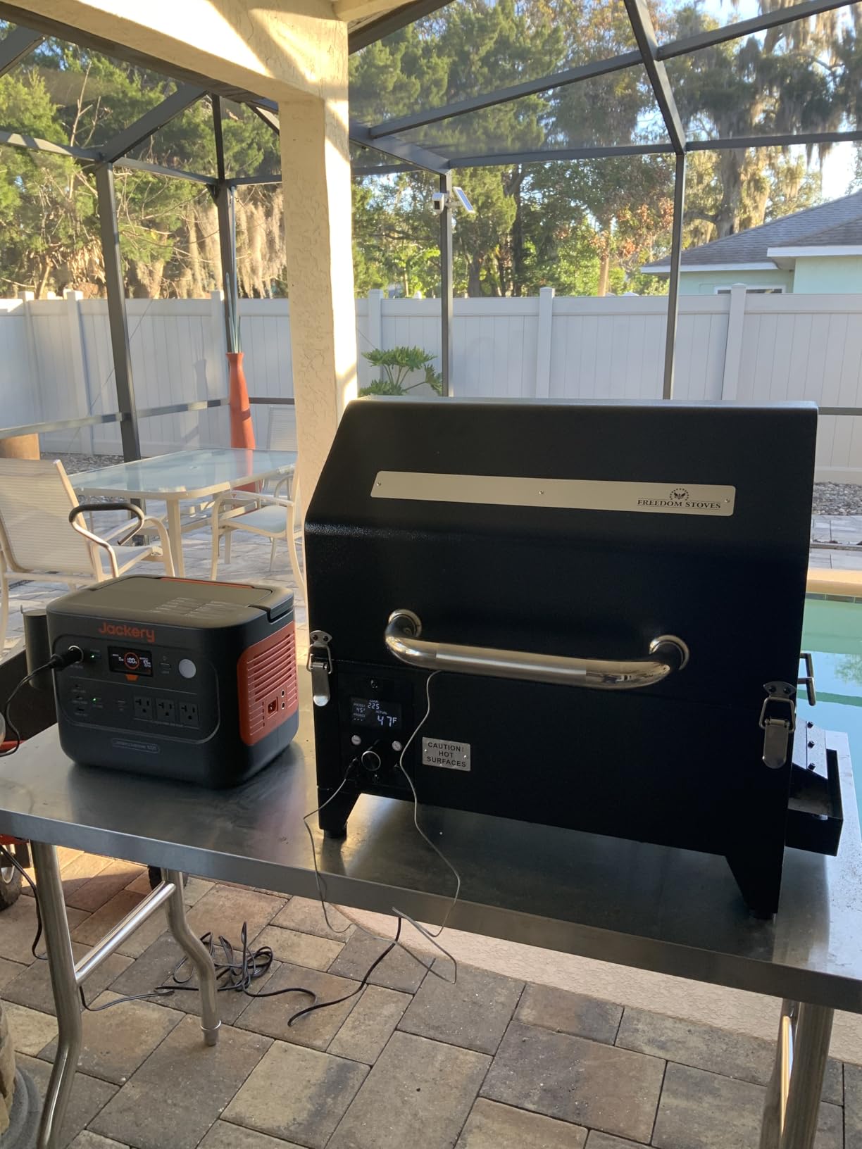 Freedom Stoves Portable Pellet Grill, 12V and 120V Dual Power | Runs on 12V or 120V power, 8.5 lb hopper capacity with dual meat probes, Ideal for camping and backyard cooking customer photo 2