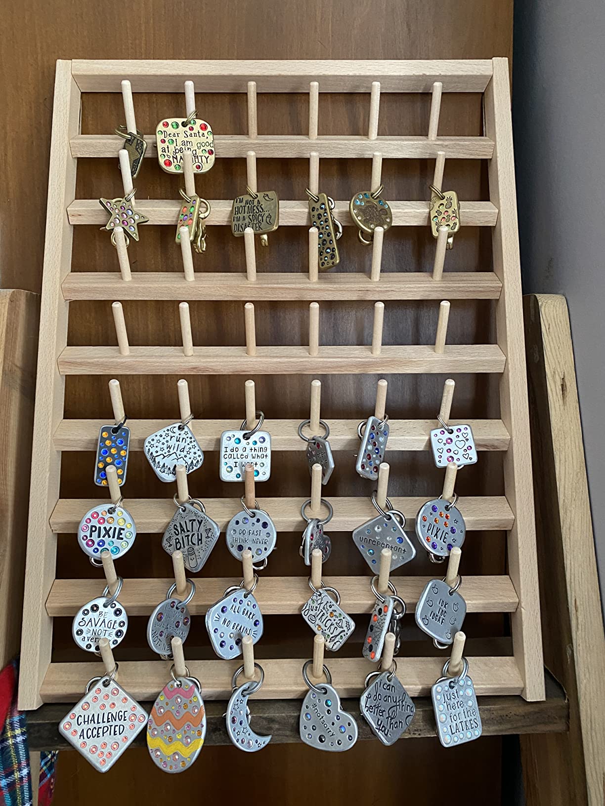 NW 48 Spools Wooden Thread Holder Sewing and Embroidery Thread Organizer for Sewing Thread Rack with Hanging Hooks for Wall customer photo 1