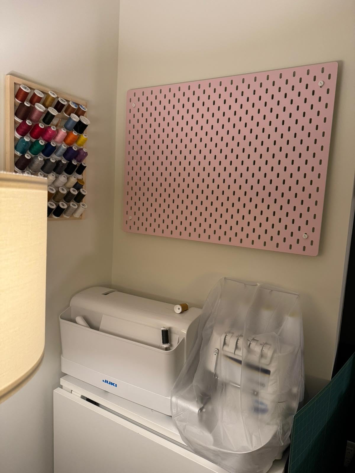 NW 48 Spools Wooden Thread Holder Sewing and Embroidery Thread Organizer for Sewing Thread Rack with Hanging Hooks for Wall customer photo 2