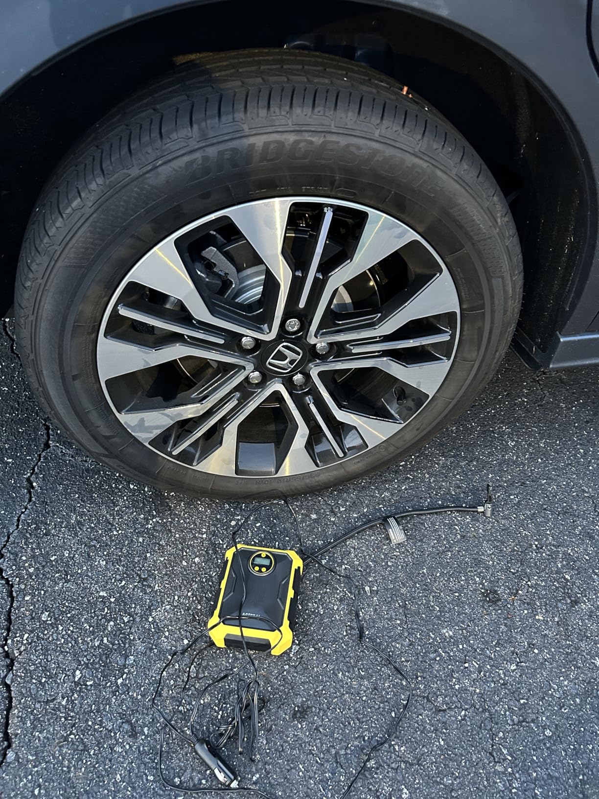 AstroAI Tire Inflator Portable Air Compressor 12V DC 100PSI, Integrated Storage, Digital Gauge, Auto Shut-Off Fast Inflation LED Light, Air Pump for Car Tires, Bike, Motorcycle, Other Inflatables, Yellow customer photo 1