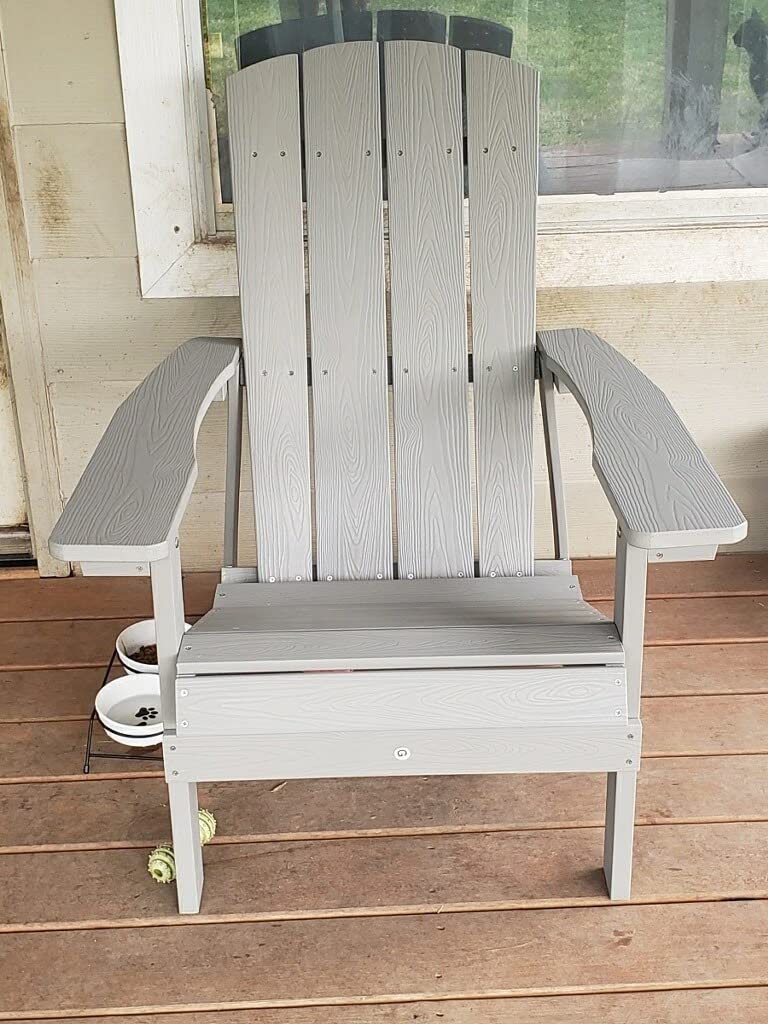 Flash Furniture Charlestown Poly Resin Adirondack Chair - Gray - All Weather - Indoor/Outdoor - Set of 2 customer photo 2