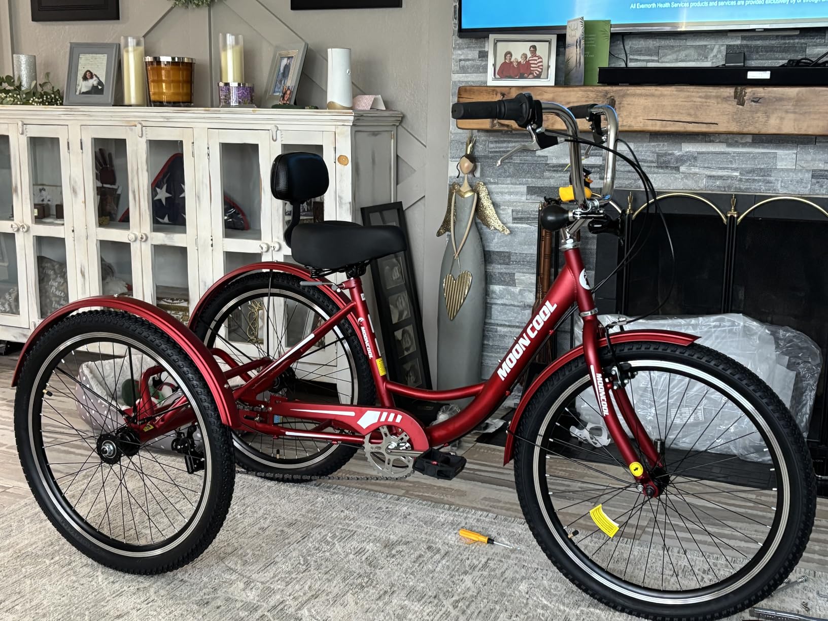 NAIZEA Adult Tricycle, 7 Speed Three Wheel Cruiser Bike, 20/24/26 inch Adult Trikes 3 Wheel Bikes with Large Basket for Seniors, Adults, Women, Men, Multiple Colors customer photo 1