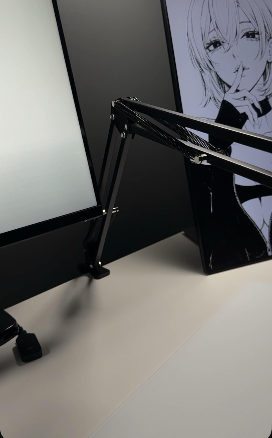 FIFINE Microphone Arm Stand, Suspension Boom Scissor Mic Stand with Heavy Duty Clamp, 3/8
