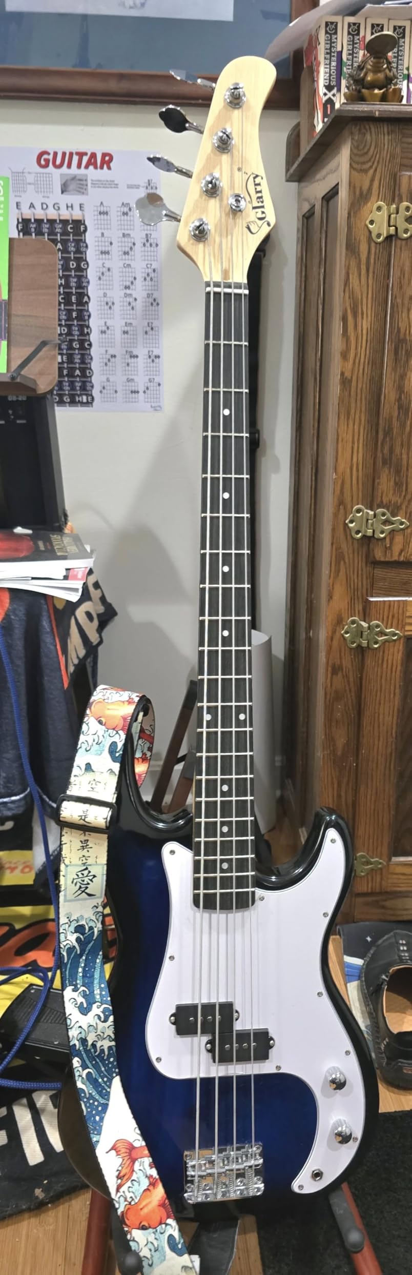 GLARRY Full Size Electric Bass Guitar Beginner Kit 4 String Basswood Bass with 20W AMP, Cable, Strap, Bag and Accessories (Black, 39