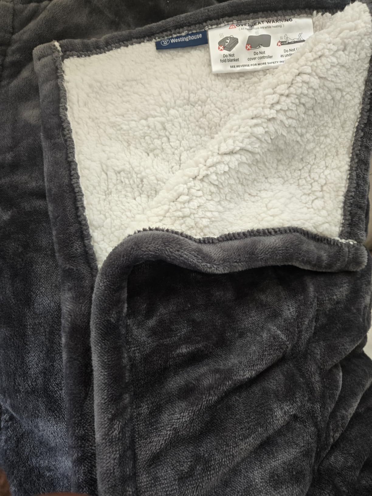 Westinghouse Heated Throw Blanket, Electric Blanket Throw with 6 Heating Levels and 2-10 Hours Time Settings, Flannel to Sherpa Super Cozy Heated Blanket Machine Washable, 50x60 inch, Beige customer photo 1