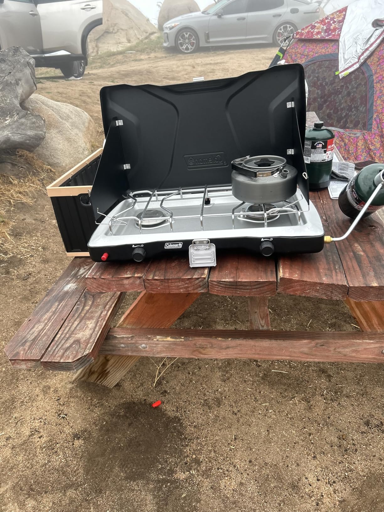 Coleman Triton+ 2-Burner Propane Camping Stove with InstaStart Ignition, Portable Camping Cooktop with 2 Adjustable Burners & Wind Guards, 22,000 BTUs of Power for Camping, Tailgating, Grilling customer photo 2