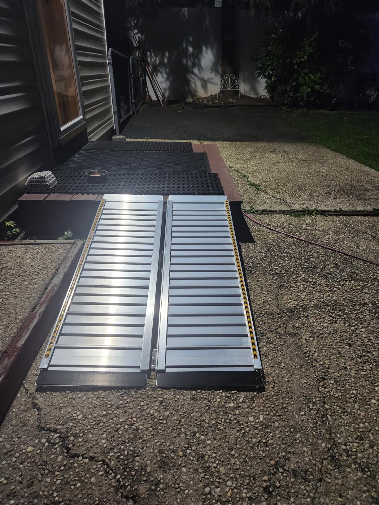 Wheelchair Ramp 7FT, gardhom Anti-Slip Aluminum Folding Handicap Ramp Wheel Chair Ramp for Home Threshold Doorways Steps Curb Vehicle Entry Scooter Stairs Driveway Vans SUV customer photo 1