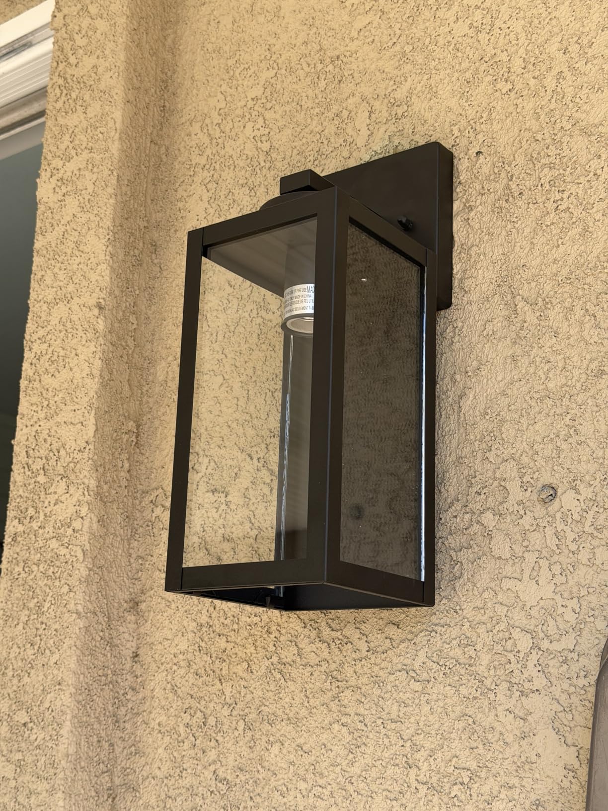 Outdoor Wall Light Fixtures, Exterior Waterproof Wall Lanterns, Porch Sconces Lighting with E26 Sockets & Glass Shades, Modern Matte Black Outside Lights for Patio Front Door Entryway Garage, 2-Pack customer photo 1