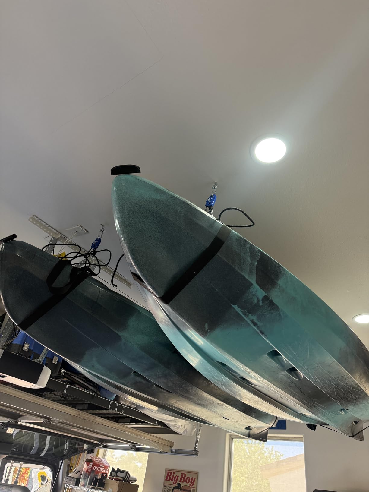 Tie Boss Kayak Hanger, Kayak Hoist & Overhead Garage Ceiling Storage System customer photo 1
