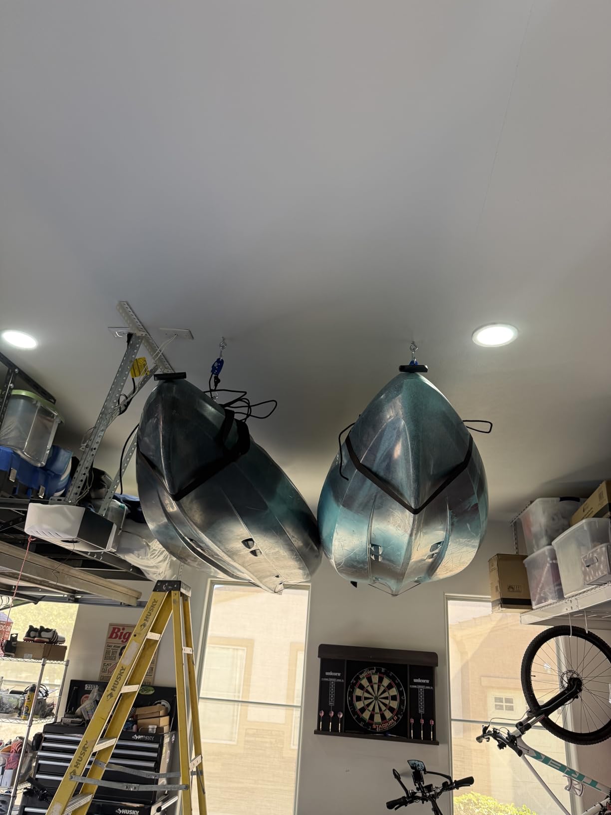 Tie Boss Kayak Hanger, Cargo Ceiling Storage, Overhead Storage, Watercraft Garage Storage, Hoist System customer photo 2