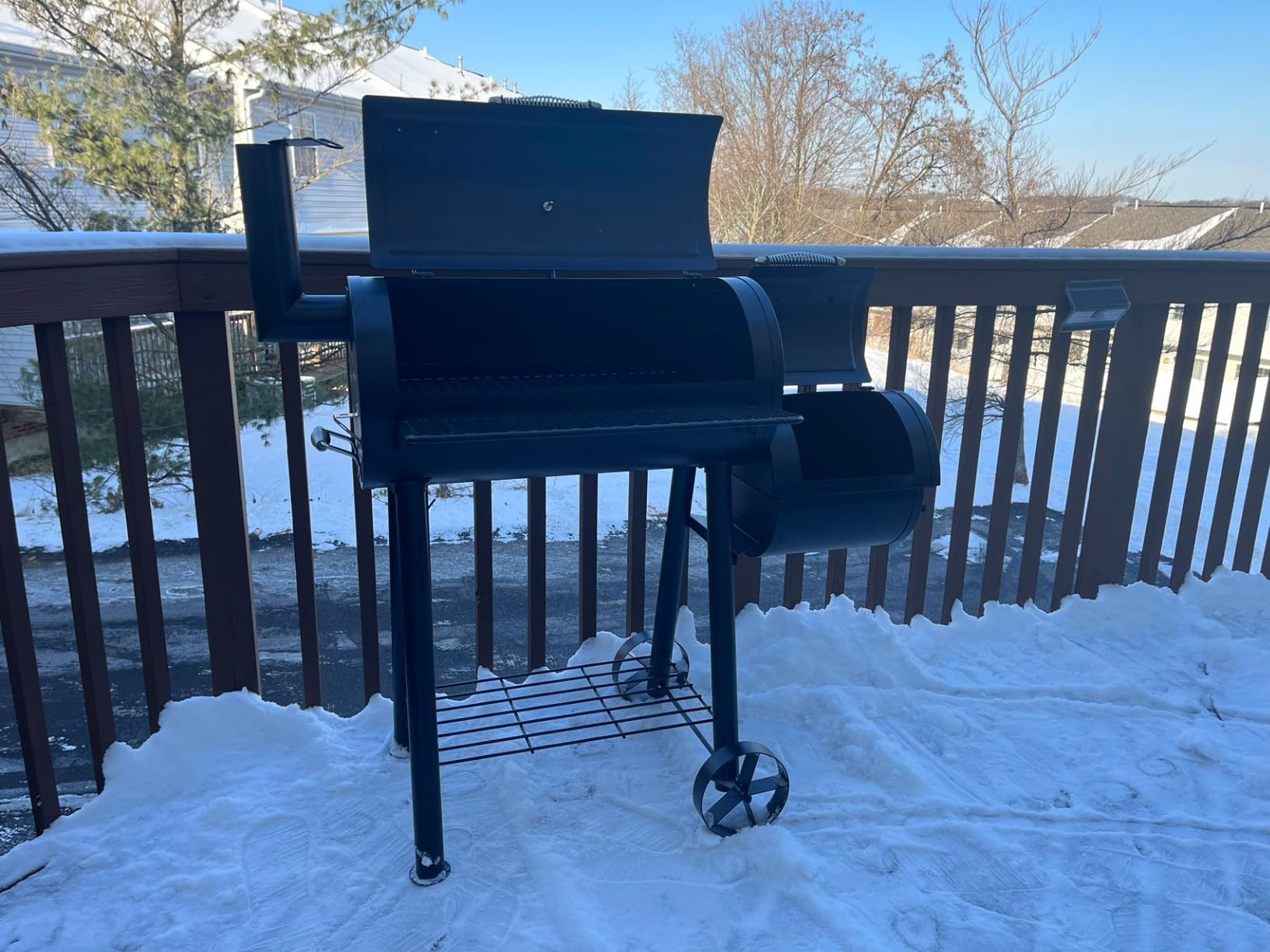 MFSTUDIO Heavy Duty Charcoal Wood Offset Outdoor Smoker Grill, Charcoal Grill with Smoker Combo for BBQ Grilling, 512 SQ.IN. customer photo 1