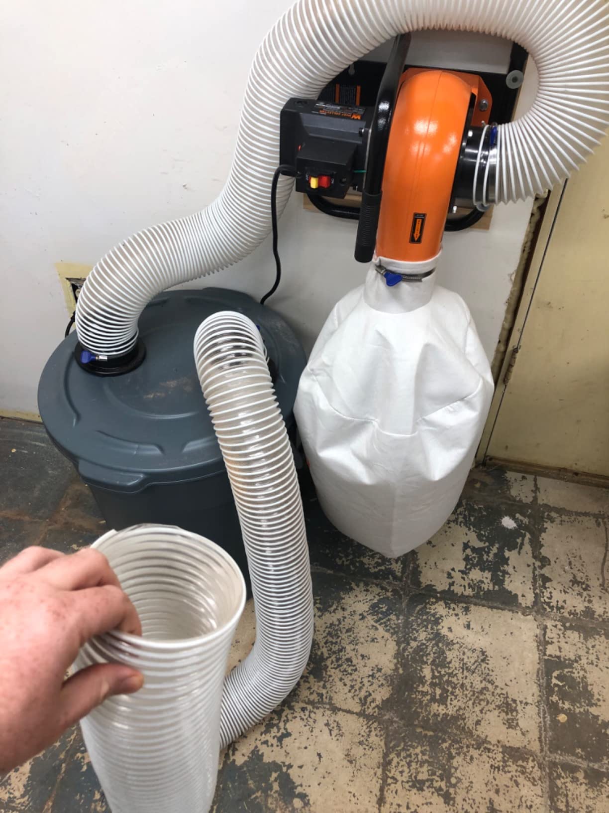 WEN Woodworking Dust Collector, 5.7-Amp Motor with 12-Gallon Bag, Mobile Base, and Optional Wall Mount (DC3401) customer photo 2