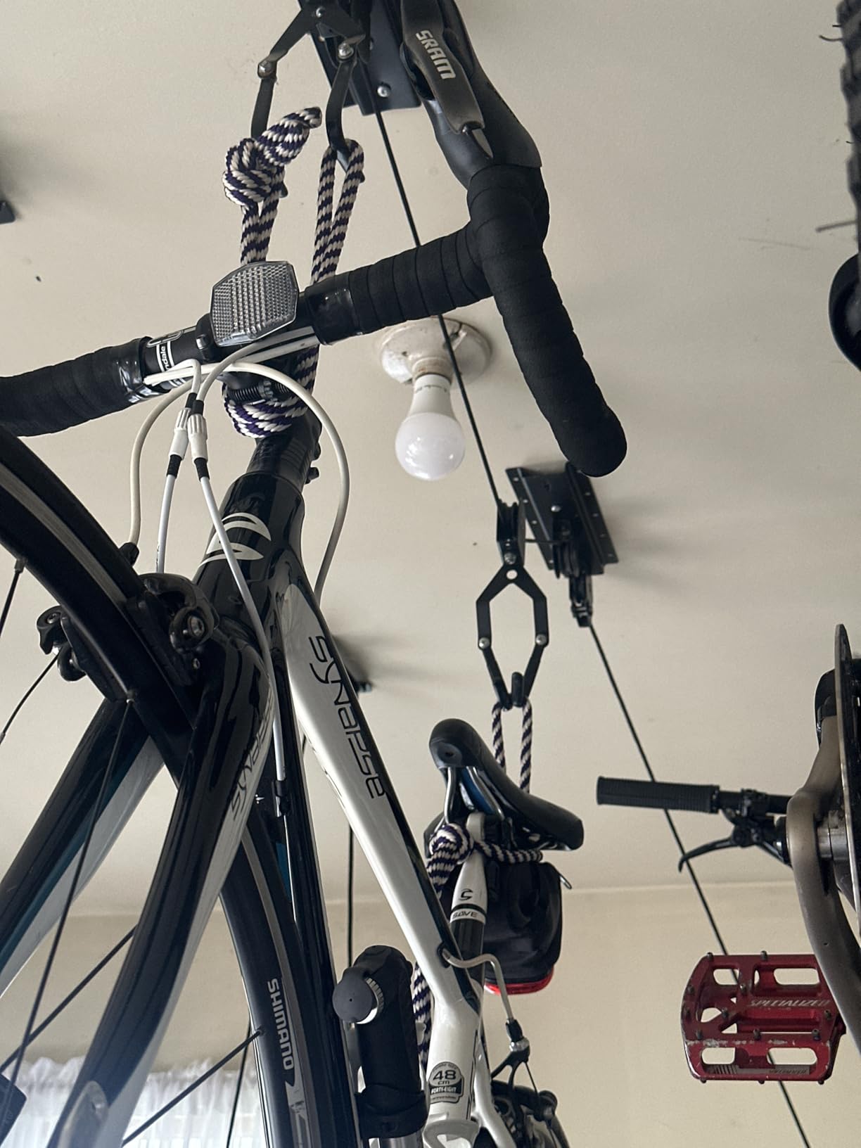 Wallmaster Ceiling Bike Mount Hanger, Bike Ceiling Lift Hoist, Bike Pulley System for Garage, Indoor Bicycle Hooks, 2 pack customer photo 1