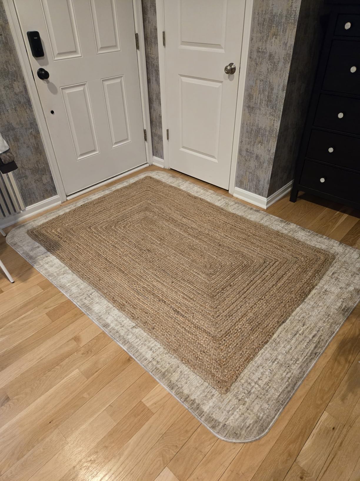 FRELISH DECOR Handwoven Jute Area Rug - 9x12 Feet Natural Yarn - Rustic Vintage Beige Braided Reversible Rectangular Rugs for Bedroom - Kitchen - Living Room - Farmhouse (9' x 12') customer photo 2