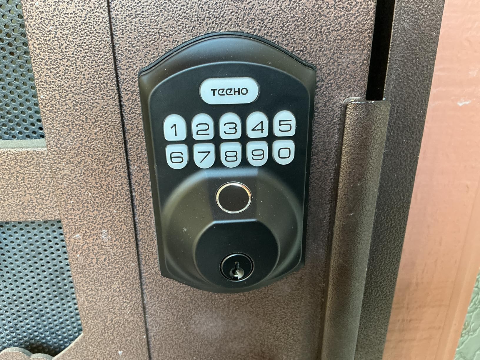 TEEHO TE002 Fingerprint Door Lock - Keyless Entry Electronic Keypad Deadbolt with 2 Backup Keys - Auto Lock - Easy Installation - Smart Locks for Front Door - Matte Black customer photo 1
