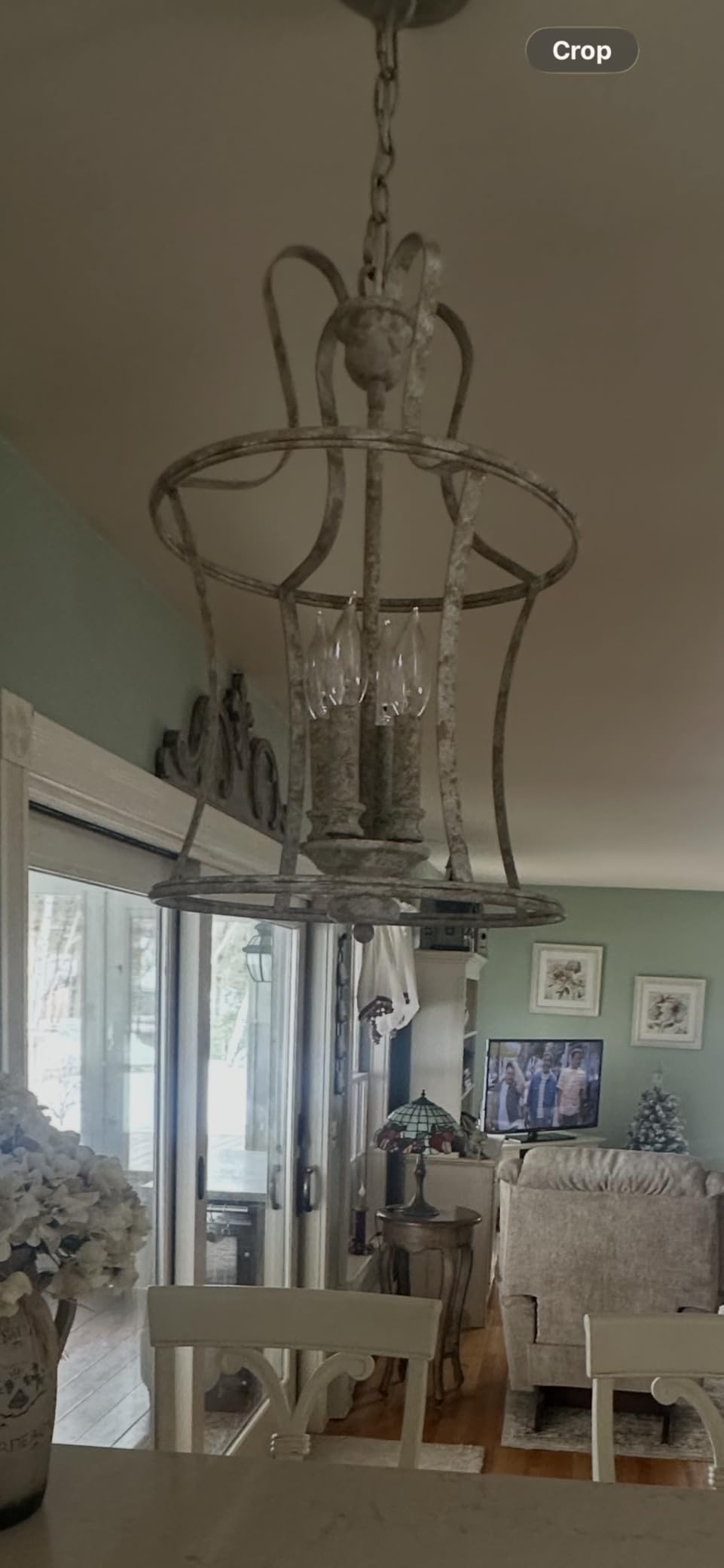 Modern Lantern Pendant Light 4-Light Lantern Chandelier Lighting, Rusty Gold Pendant Lights Kitchen Island Hanging Light Fixtures for Dining Room Hallway Living Room customer photo 1