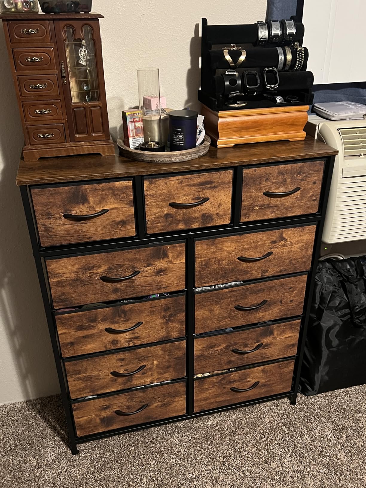 WLIVE Tall Dresser for Bedroom, Fabric Dressers Storage Tower, Dresser & Chest of Drawers Organizer Unit with 11 Drawers, Storage Cabinet, Hallway, Closets, Steel Frame, Wood Top, Rustic Brown customer photo 2