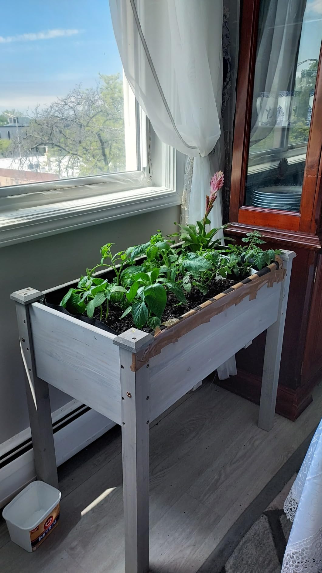 Best Choice Products 34x18x30in Raised Garden Bed, Elevated Wood Planter Box Stand for Kids, Backyard, Patio, Balcony w/Bed Liner, 150lb Capacity - Natural customer photo 2