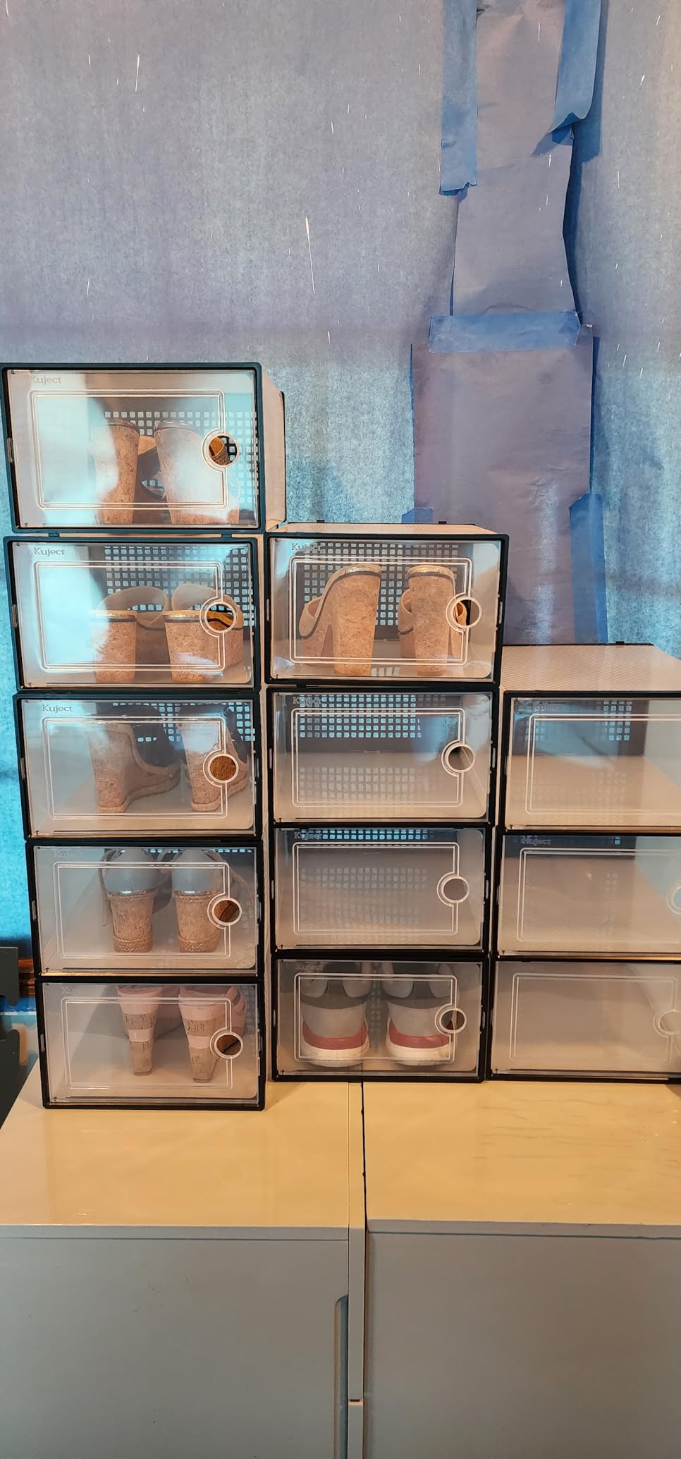 Kuject X-Large Shoe Storage Boxes Organizers Clear Plastic Stackable 12 Pack, Shoe Rack & Holder Substitute, Sneaker Containers customer photo 2
