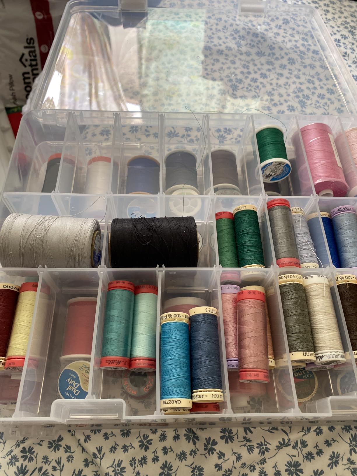 New brothread Double-Sided Storage Organizer/Box with Total 48 Adjustable Compartments, Removable Dividers For Embroidery and Sewing Threads, Embroidery Floss, Needles, Beads, Small Crafts & Toys customer photo 1