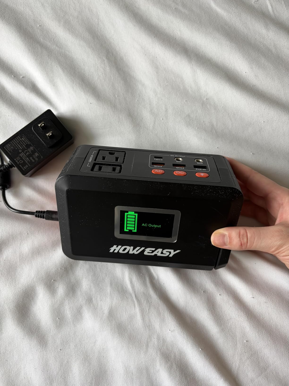 HOWEASY Portable Power Station, 120W (240W Peak) Solar Generator, 88Wh Lithium Battery Power with 110V AC Outlet/DC/USB/LED Light for Outdoor Camping Trip Hunting Emergency (Solar Panel Optional) customer photo 2