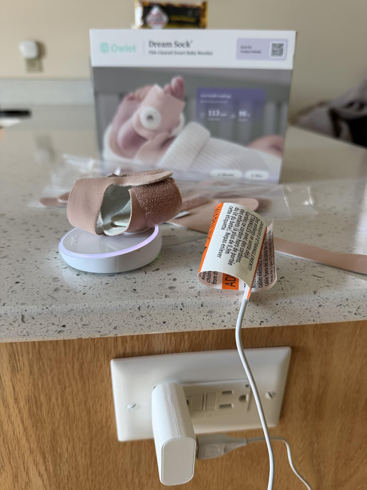 Dream Sock Smart Wearable Baby Monitor Tracks Heart Rate & Oxygen in Real Time Parents Receive Alerts, Sleep Insights & More via App - Bedtime Blue customer photo 1