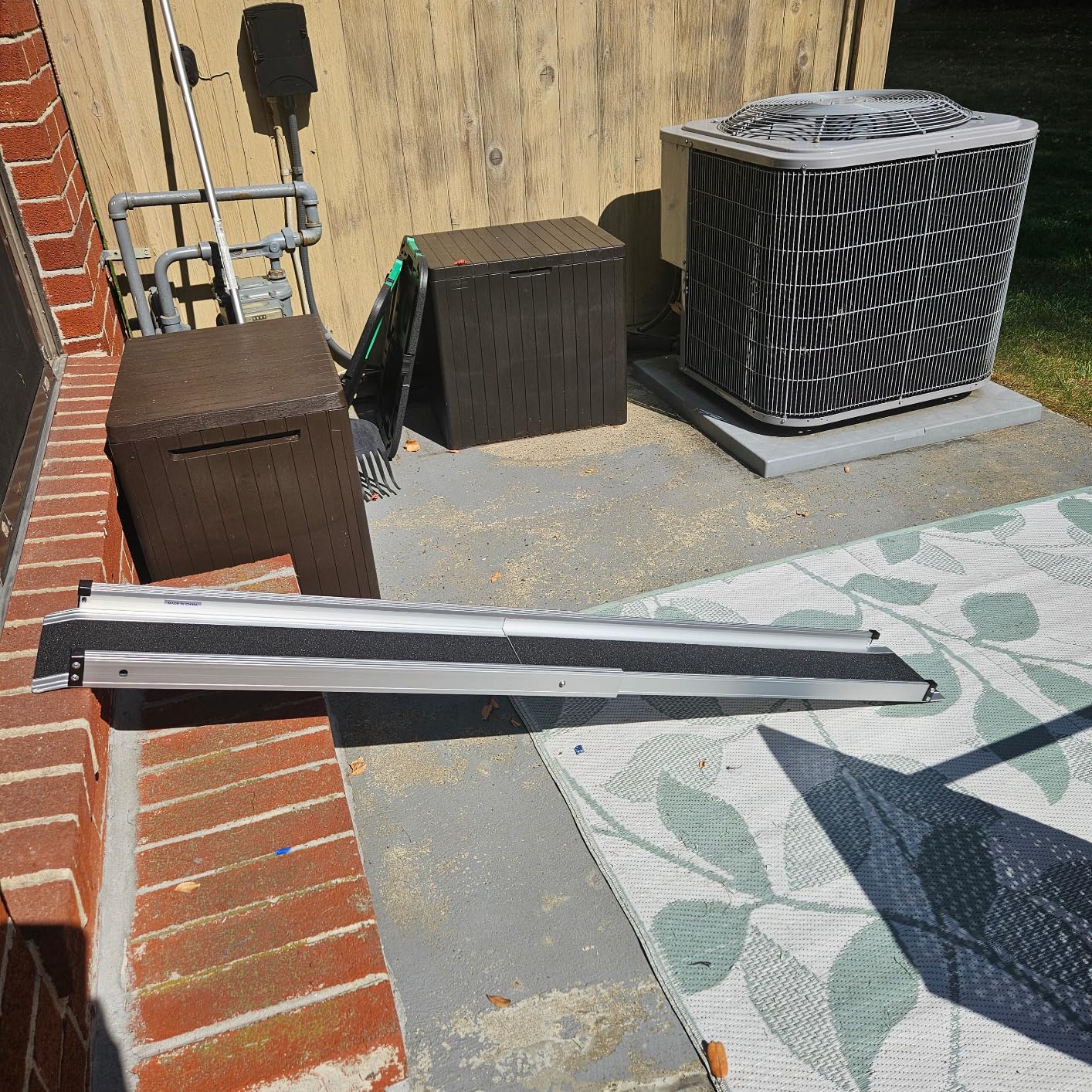 Adjustable Wheelchair Ramp 7FT Telescoping Portable Wheelchair Ramps for Steps, 600lbs Capacity (2 Pack) customer photo 1