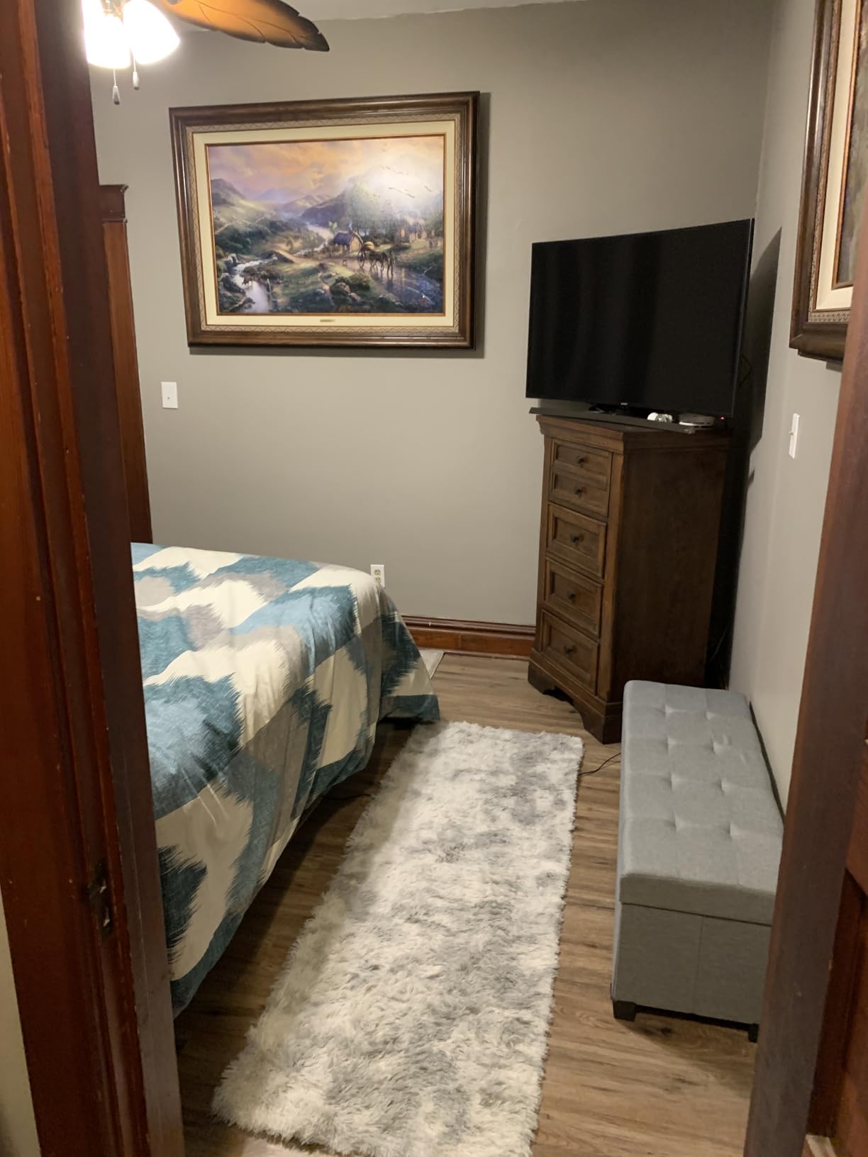 SONGMICS Storage Ottoman Bench, Foldable Foot Rest with Legs, 15 x 43 x 15.7 Inches, End of Bed Bench, Storage Chest, Load up to 660 lb, for Living Room, Bedroom, Entryway, Slate Gray ULSF018G01 customer photo 2