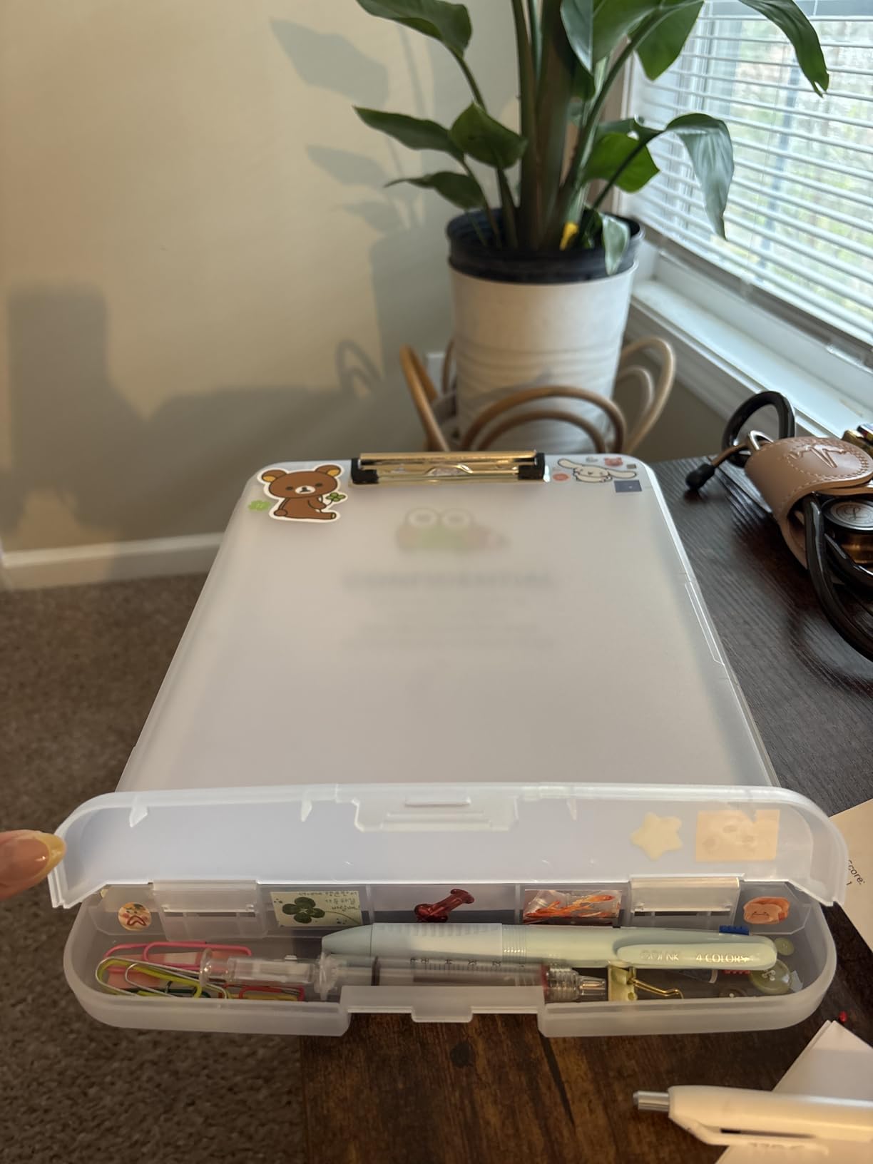 Rimilak Plastic Clipboard with Storage, 8.5 x 11 High Capacity Folio Nursing Case with Pen Holder, Size 14.2 x 9.6 x 1.2
