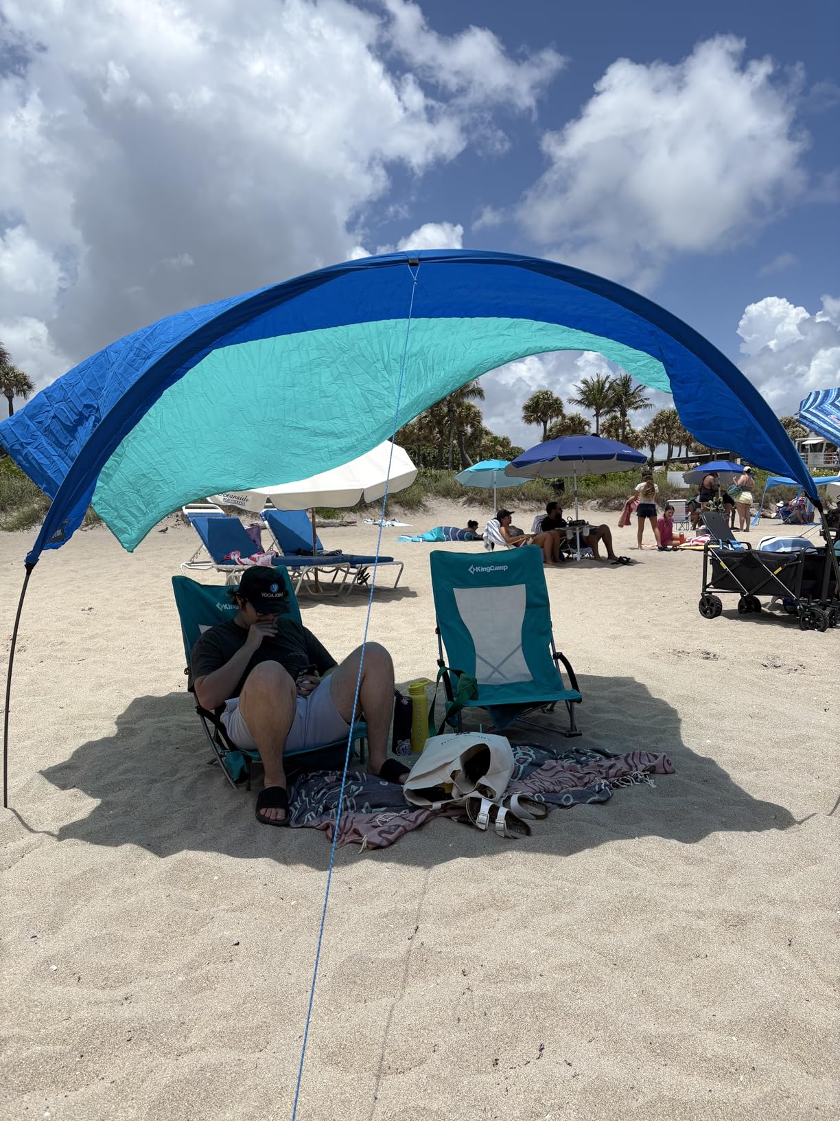 Shibumi Shade 3.0 Version | Wind-Powered Beach Tent Shade Canopy | Sets Up in 3 Mins | 150 Sq. Ft. of Shade for up to 8 People | Includes Wind Assist | UPF 50+ Sun Protection customer photo 2