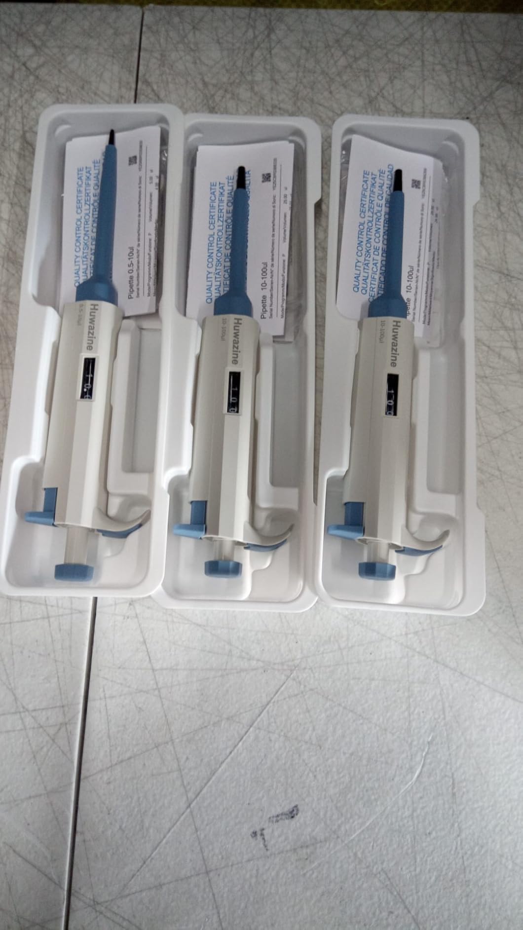 Micropipette kit 0.5-10ul 10-100ul 100-1000ul Adjustable Single Channel Pipette, 3 Pieces (SC Pipettors-3pcs) customer photo 1