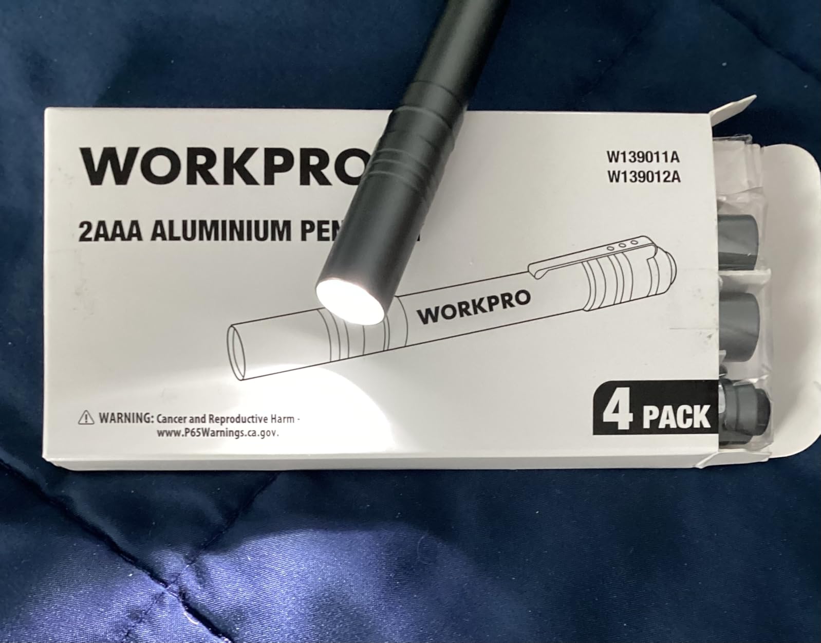 WORKPRO LED Pen Light, Aluminum Pen Flashlights, Pocket Flashlight with Clip for Inspection, Emergency, Everyday, 2AAA Batteries Include, Gray(4-Pack) customer photo 1