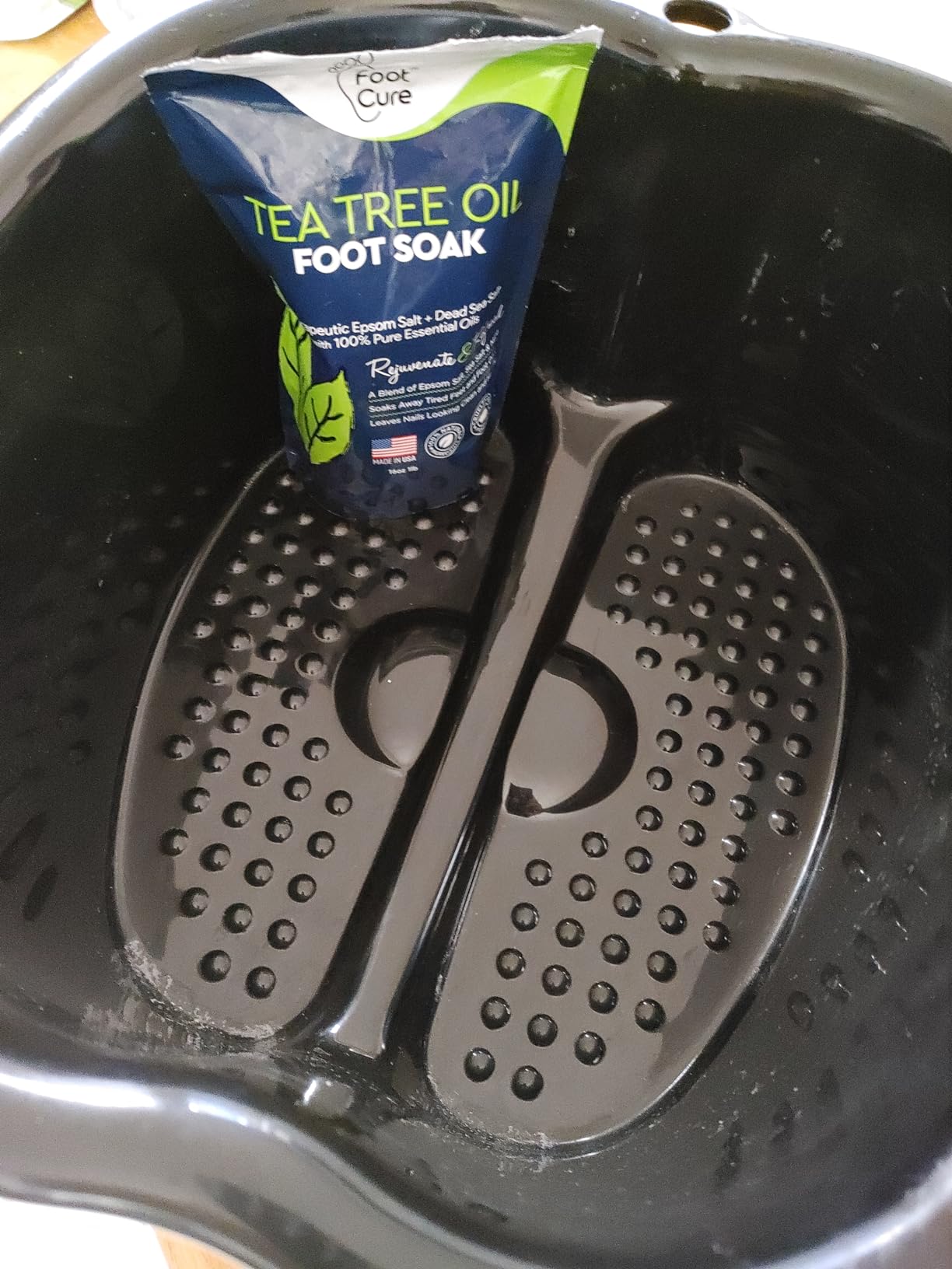 American Wellness Authority AWA Extra Large foot bath basin - Sturdy plastic soak tub For Soaking feet and Pedicure At Home Spa Kit Women Men (Grey Basin), 1.0 Count customer photo 2