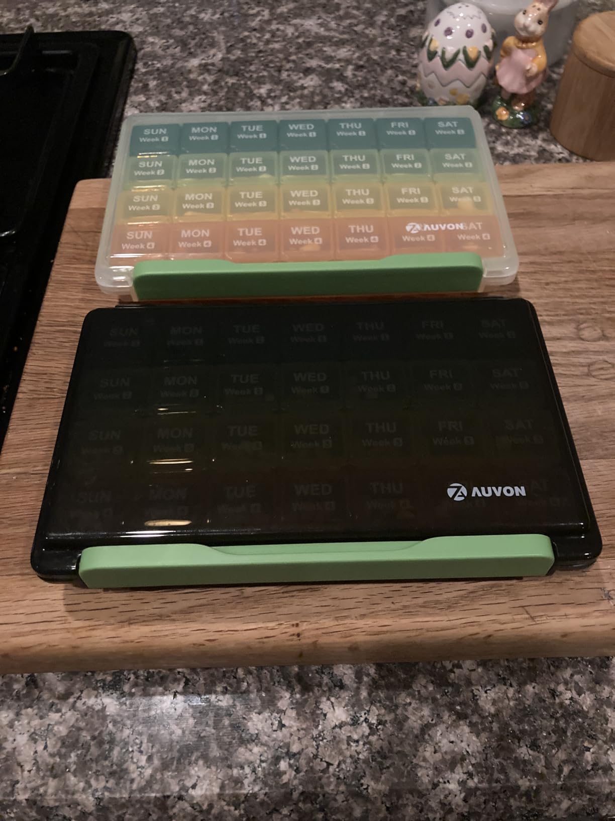AUVON Moisture-Proof Monthly Pill Organizer, Large 28 Days Pill Box Case with Removable 4 Weeks Medication Organizer Rows, Travel-Friendly to Store Fish Oils, Vitamins, Supplements, Medications customer photo 1