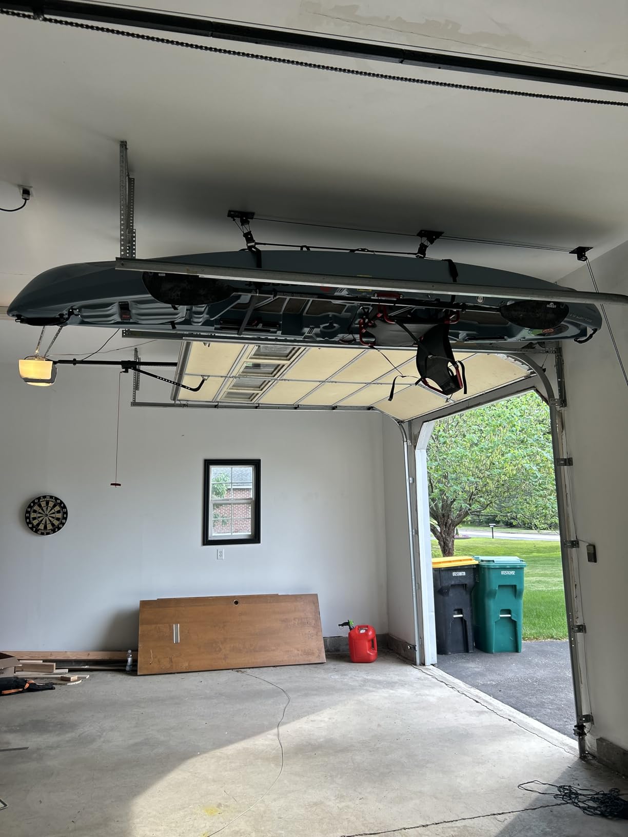 Teal Triangle Pulley Hoist for Kayak, Canoe and Paddleboards, Holds 150 lb | Kayak Pulley System for Garage, Kayak Ceiling Mount, Canoe Hoist, Fits All Garage Heights customer photo 2