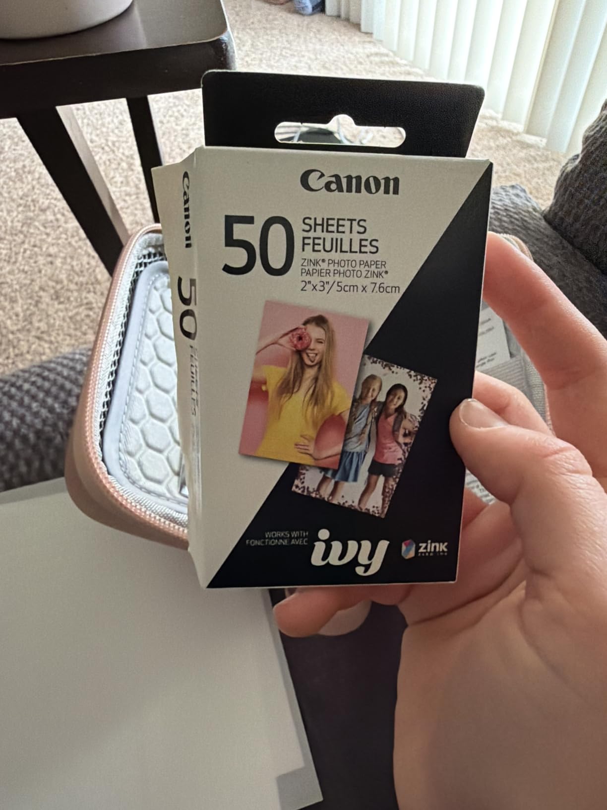 Canon Ivy 2 Mini Photo Printer, Print from Compatible iOS and Android Devices, Sticky-Back Prints, Pure White customer photo 1