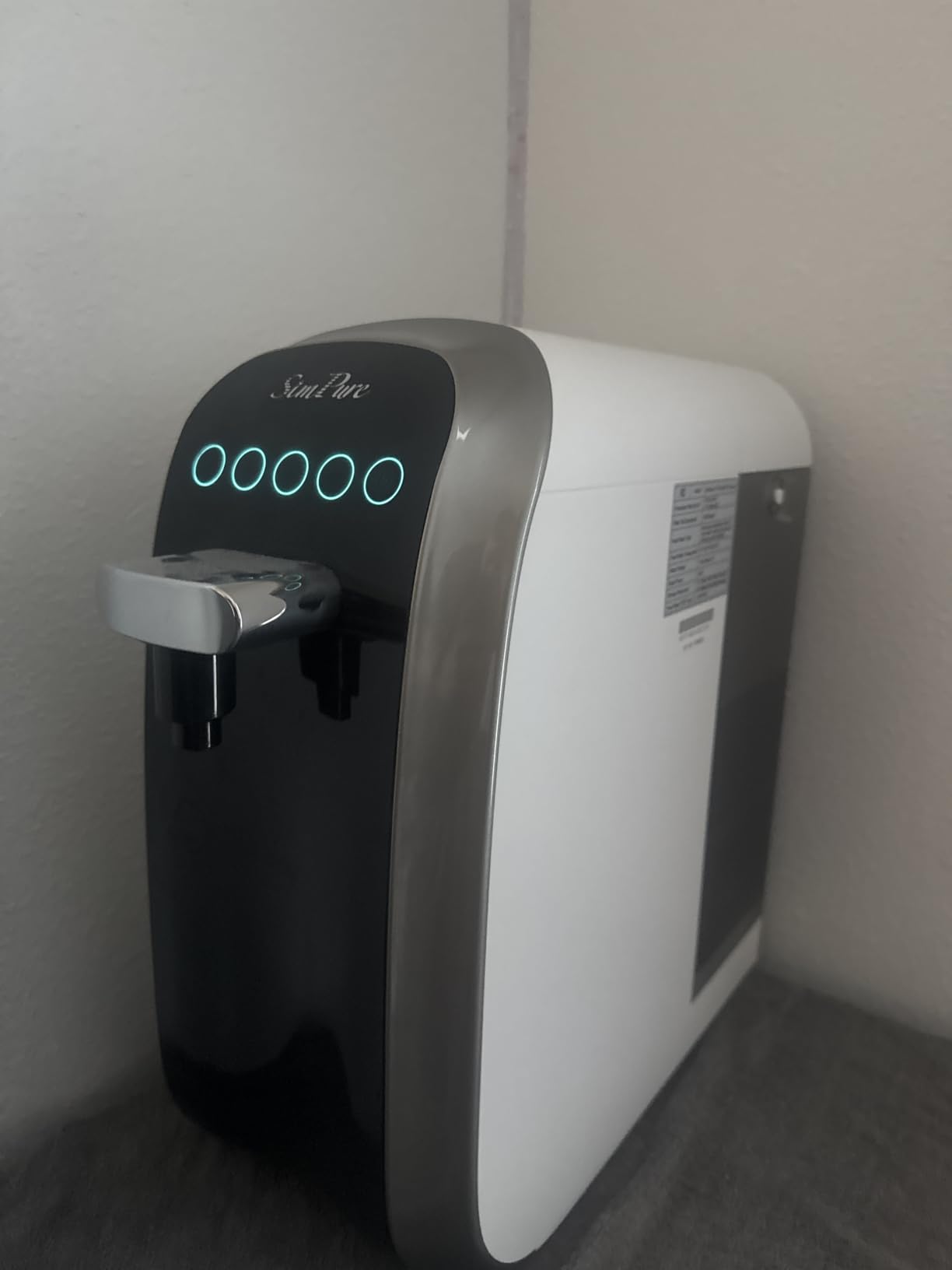 SimPure Y7P-BW UV Countertop Reverse Osmosis Water Filter, NSF/ANSI 58 Certified, 5 Stage RO Water Filtration System, Water Purifier for Home, No Installation, 4: 1 Pure to Drain, Classic Pure Taste customer photo 1