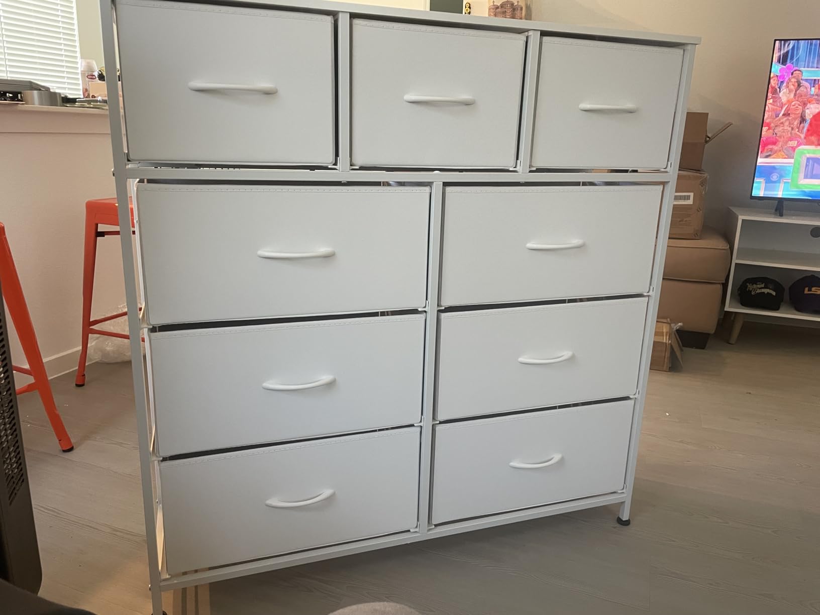 WLIVE Tall Dresser for Bedroom, 9 Drawer Chest of Drawers, White customer photo 1