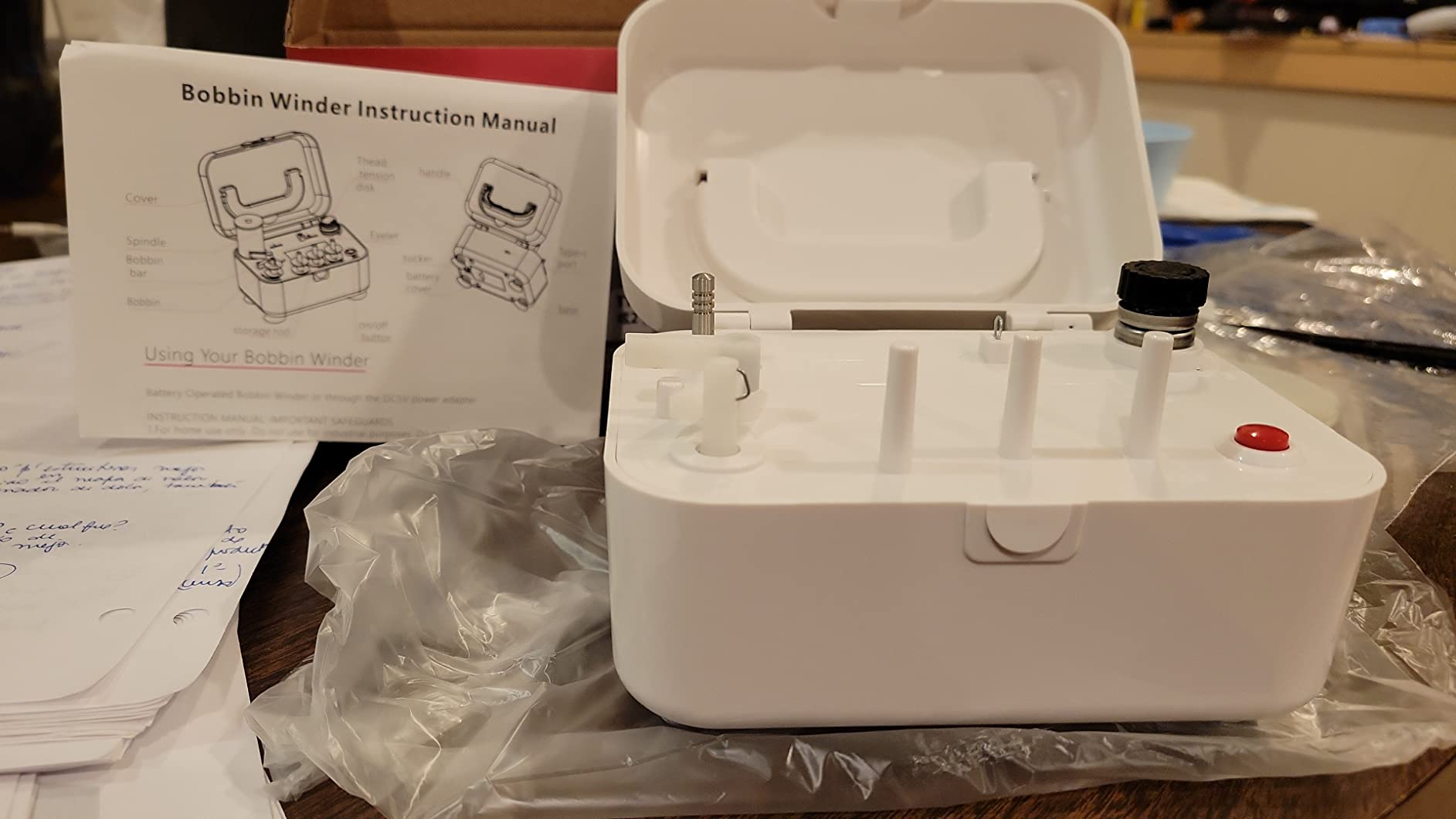 Bobbin Winder for Sewing Machines Easy to Carry Portable Automatic Bobbin Winding Machine with 25Pcs Plastic Bobbins for Sewing and Crafts Use customer photo 1