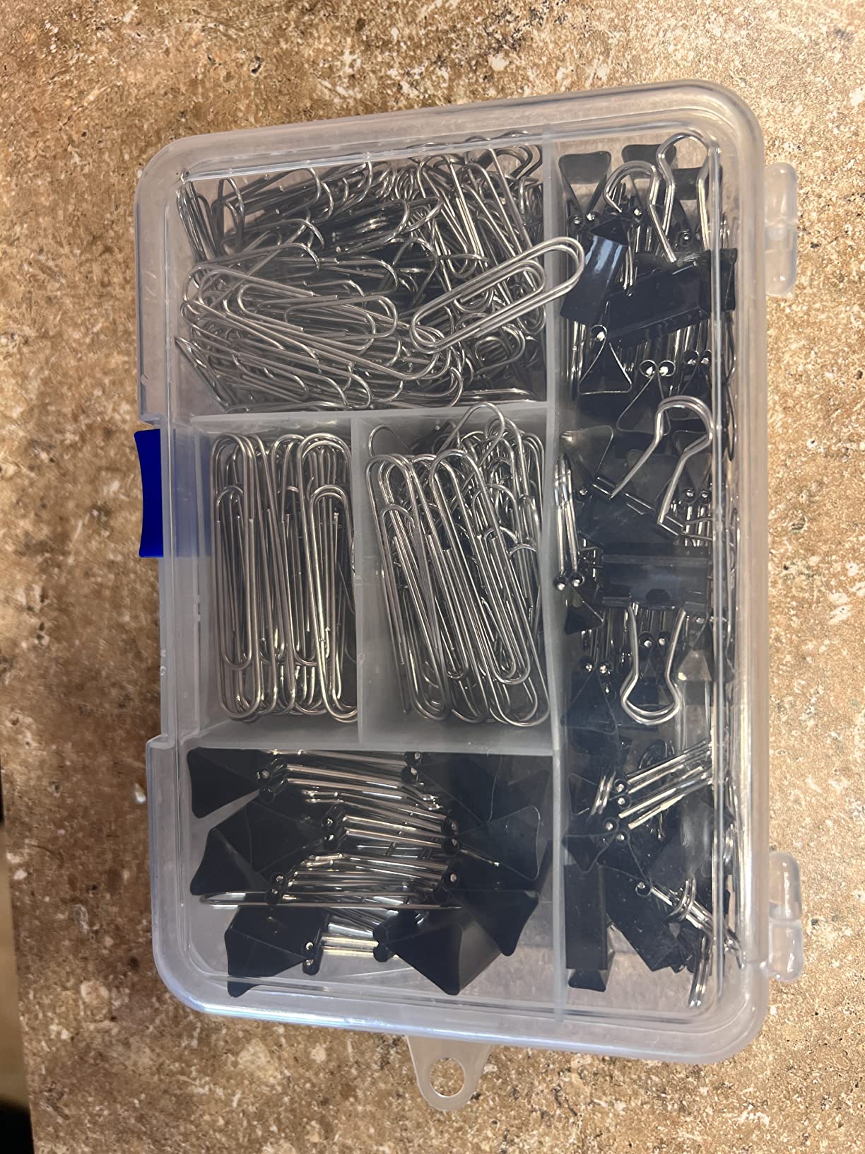 Assorted Size Binder Clips & Jumbo Paper Clips Set - 340pcs Black, Large for Office & School Supplies, in Container with Compartments customer photo 2