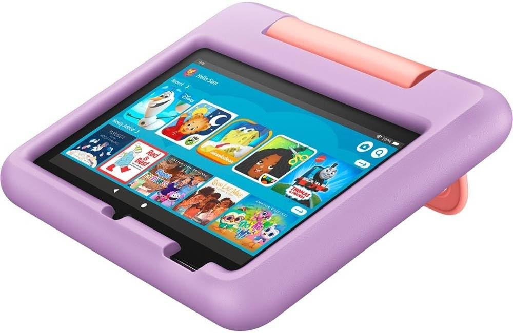 Amazon Fire 7 Kids tablet, ages 3-7, Top-selling 7-inch kids tablet, Includes ad-free and exclusive content, easy parental controls, 10-hr battery, 16 GB, Blue customer photo 1