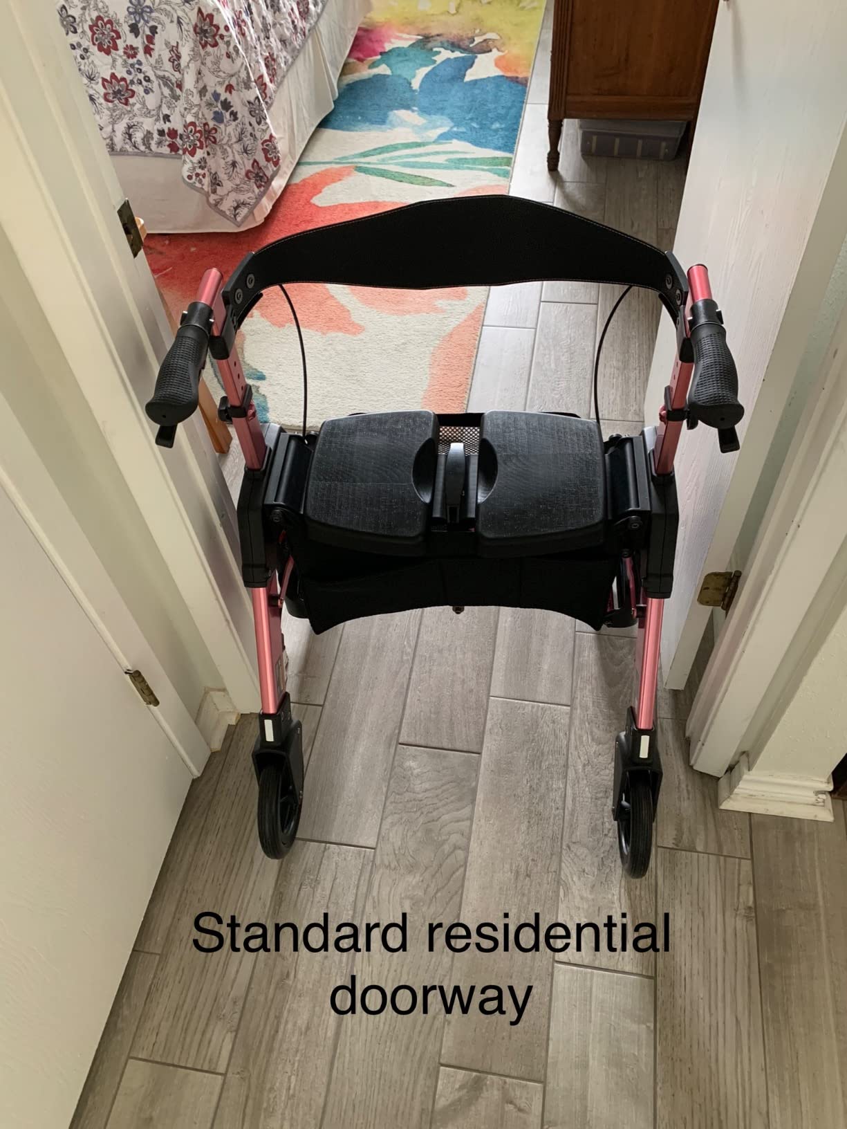 Stander Heavy Duty Wonder Rollator, Heavy Duty Folding Rolling Walker for Adults, Seniors, 450-pound Weight Capacity, Large 8-inch Wheels, Locking Brakes, Wide Seat with Backrest, Regal Rose customer photo 2