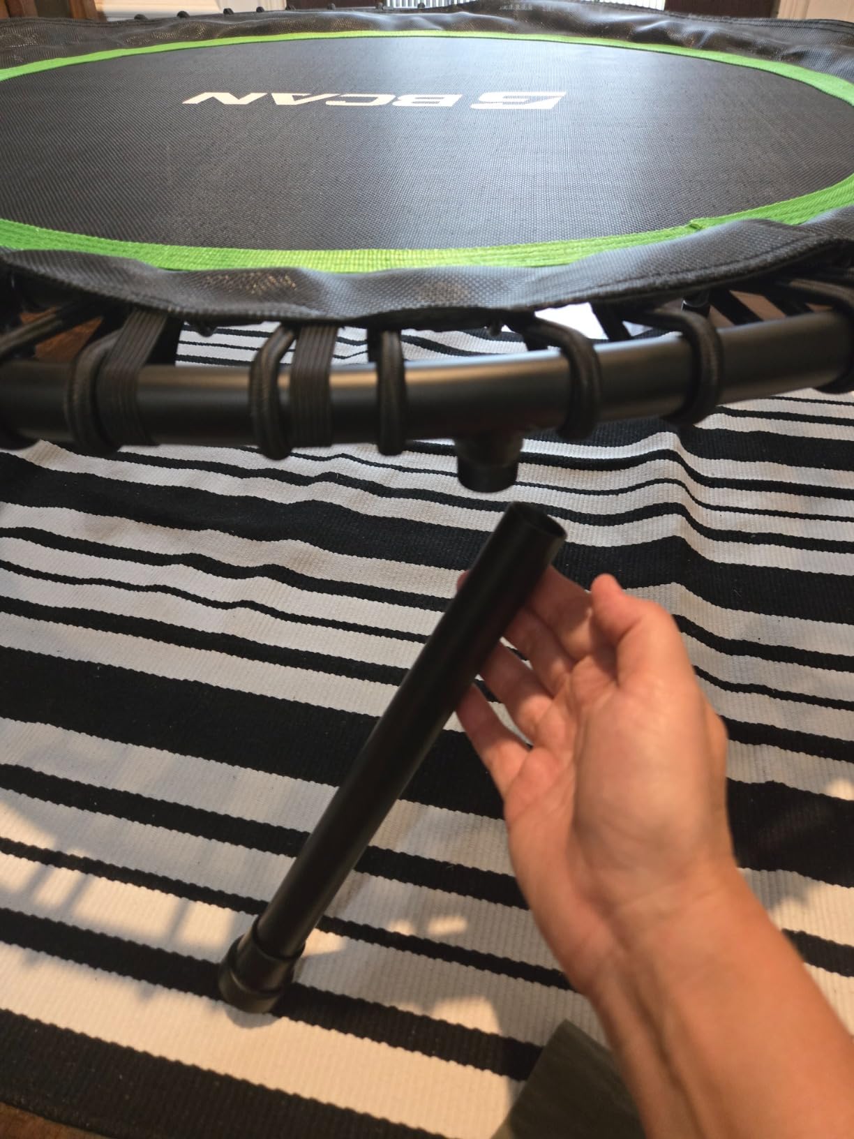BCAN BT2 450/550LBS Mini Rebounder Trampoline for Adults with Bar, Fitness Trampoline with Bungees, Adjustable Handle, Stable & Quiet, Indoor Outdoor, Whole-Body Workout - 40IN/48IN | FED Fitness customer photo 2