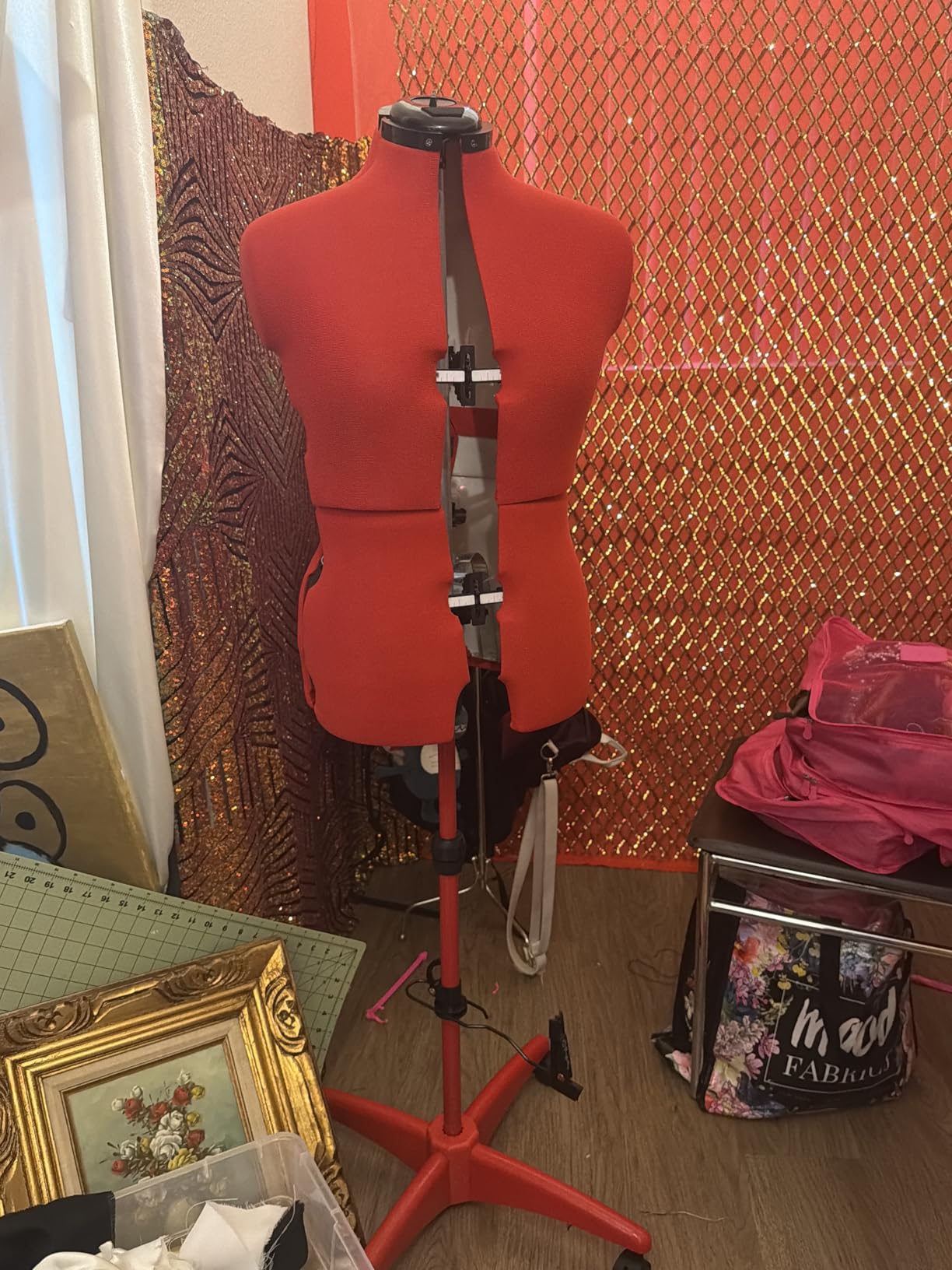 Dress Forms for Sewing, Gray Female Mannequin Adjustable Size 12-18, Pinnable Model Body with 13 Dials & Detachable Casters, 42.5