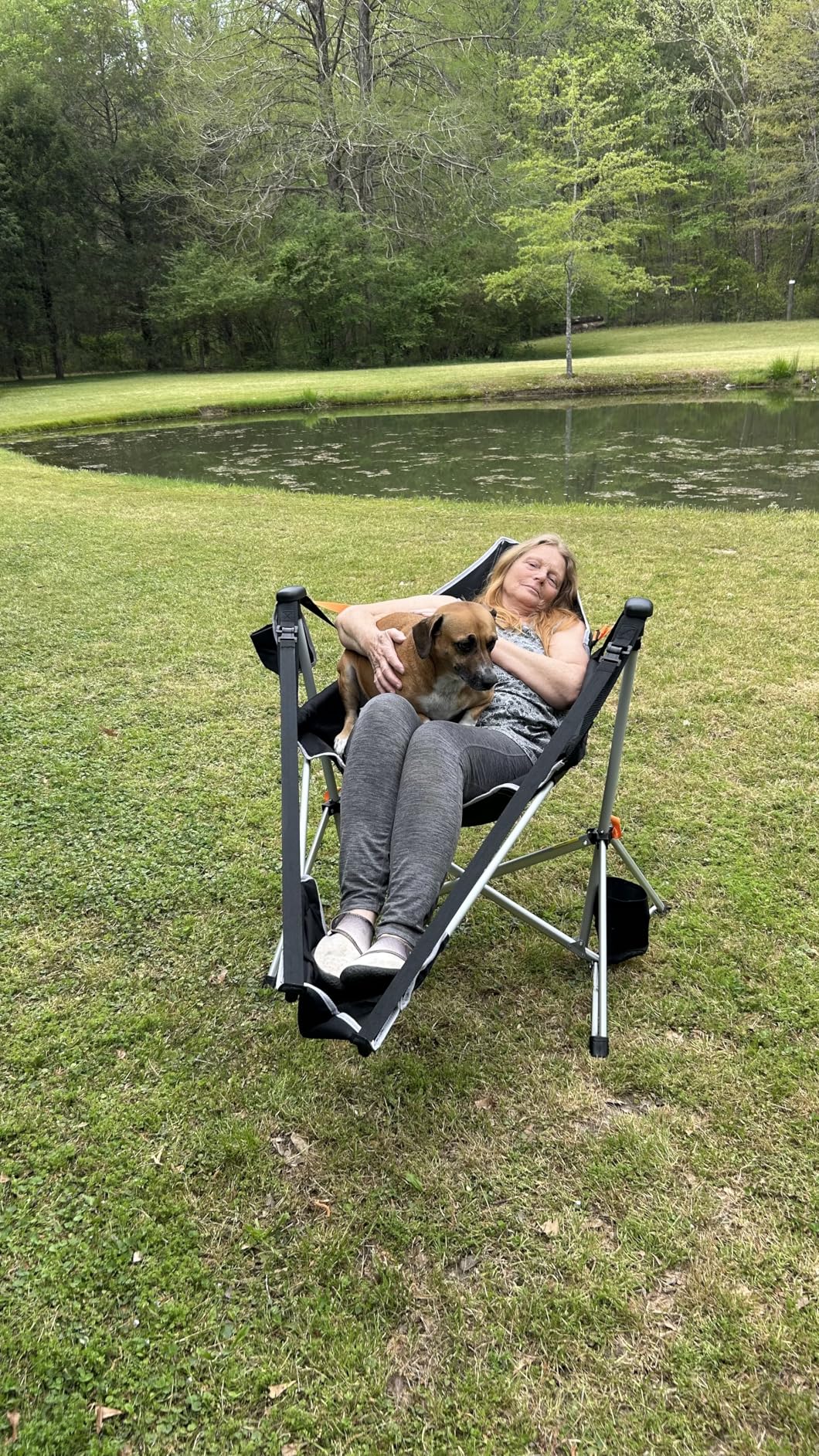 KingCamp Hammock Chair with Footrest - Heavy Duty Swinging Rocking Camping Chairs for Adults up to 400lbs, Folding Portable Oversized Rocker with Cup Holder & Pillow for Outdoor Beach Lawn RV Sports customer photo 2