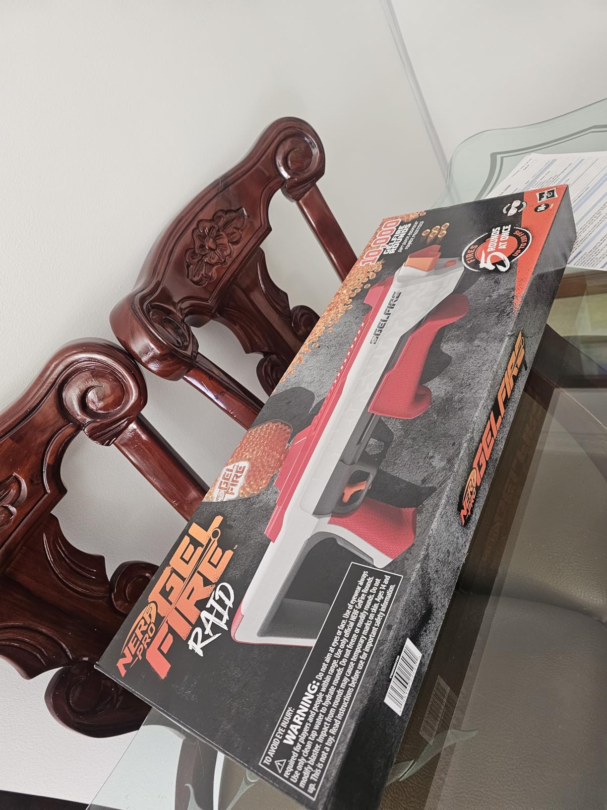 NERF Pro Gelfire Raid Blaster, Fire 5 Rounds at Once, 10,000 Gel Rounds, 800 Round Hopper, Eyewear, Toys for Teens Ages 14 & Up customer photo 2